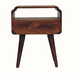 Orel Open Bedside Table, Medium - Chestnut Bedside Tables - Bokel Home