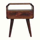 Orel Open Bedside Table, Medium - Chestnut Bedside Tables - Bokel Home