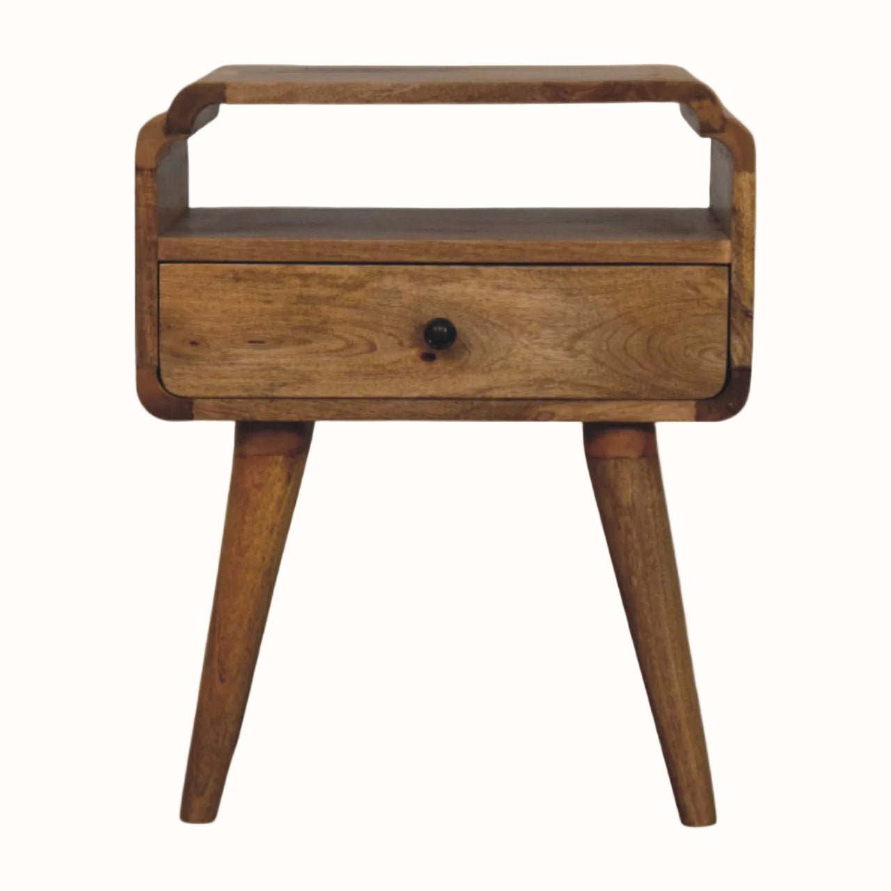 Orel Open Bedside Table, Medium - Natural Bedside Tables - Bokel Home