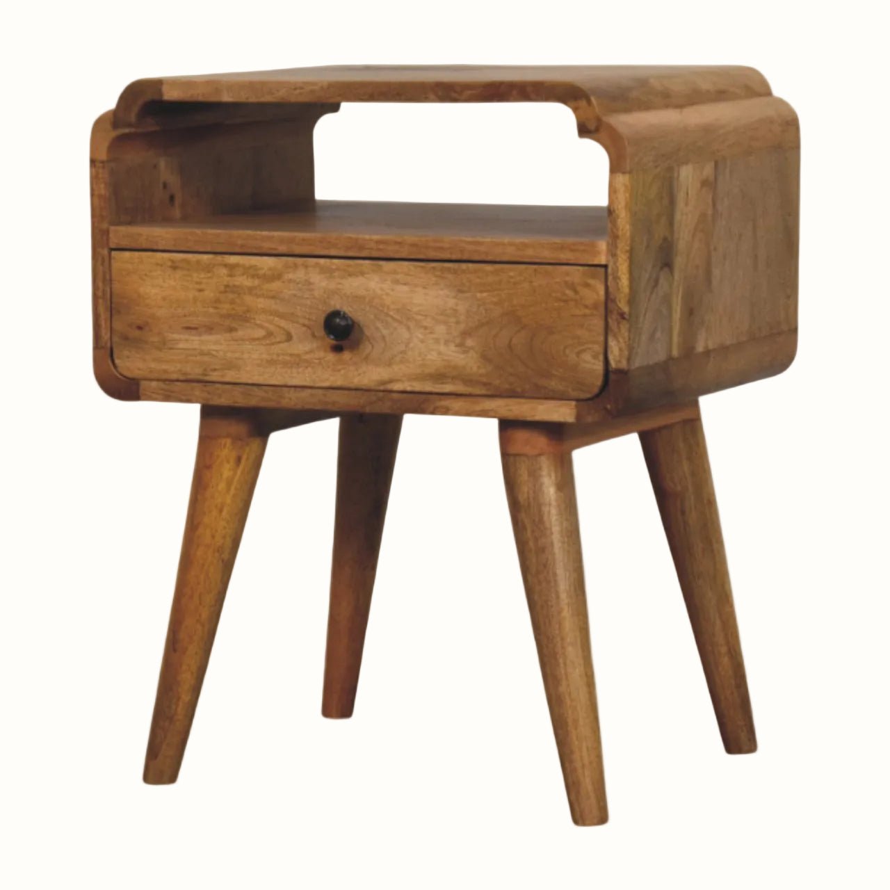 Orel Open Bedside Table, Medium - Natural Bedside Tables - Bokel Home