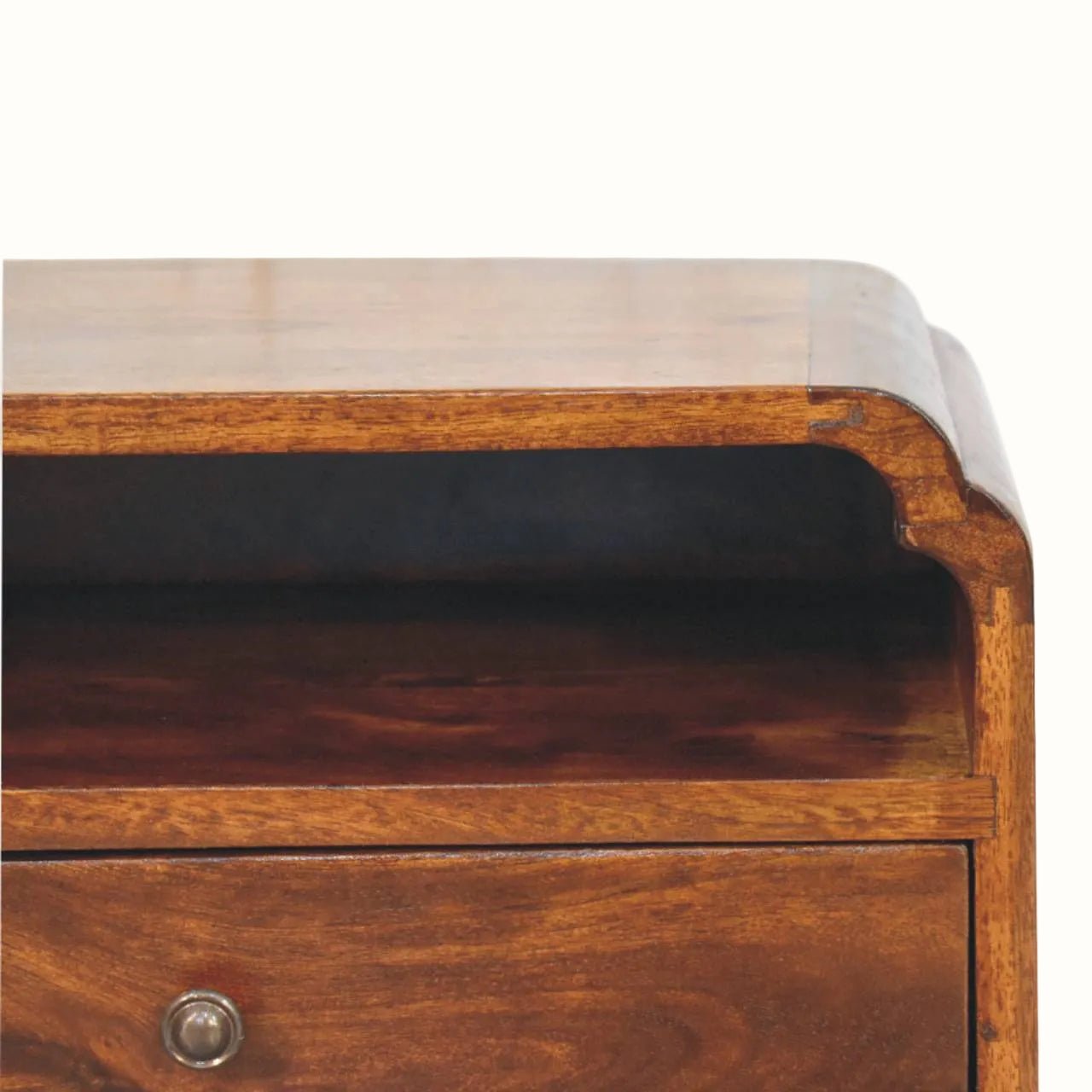 Orel Open Wall Mounted Bedside Table, Small - Chestnut Bedside Tables - Bokel Home