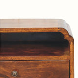 Orel Open Wall Mounted Bedside Table, Small - Chestnut Bedside Tables - Bokel Home