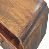 Orel Open Wall Mounted Bedside Table, Small - Chestnut Bedside Tables - Bokel Home