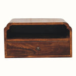 Orel Open Wall Mounted Bedside Table, Small - Chestnut Bedside Tables - Bokel Home