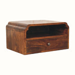 Orel Open Wall Mounted Bedside Table, Small - Chestnut Bedside Tables - Bokel Home