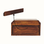 Orel Open Wall Mounted Bedside Table, Small - Chestnut Bedside Tables - Bokel Home