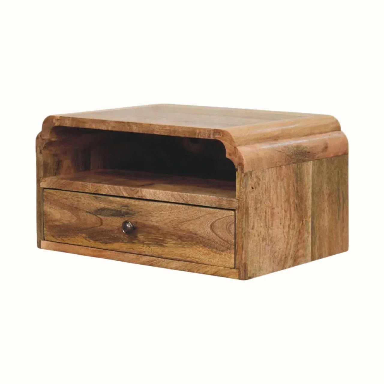 Orel Open Wall Mounted Bedside Table, Small - Natural Bedside Tables - Bokel Home