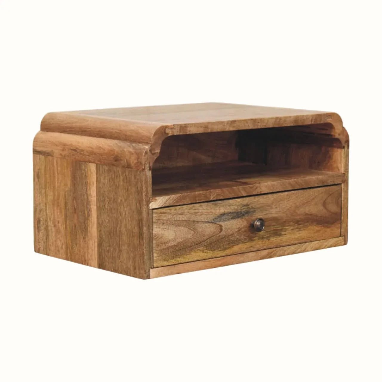 Orel Open Wall Mounted Bedside Table, Small - Natural Bedside Tables - Bokel Home