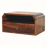 Orel Wall Mounted Bedside Table, Small - Chestnut Bedside Tables - Bokel Home