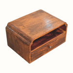 Orel Wall Mounted Bedside Table, Small - Chestnut Bedside Tables - Bokel Home