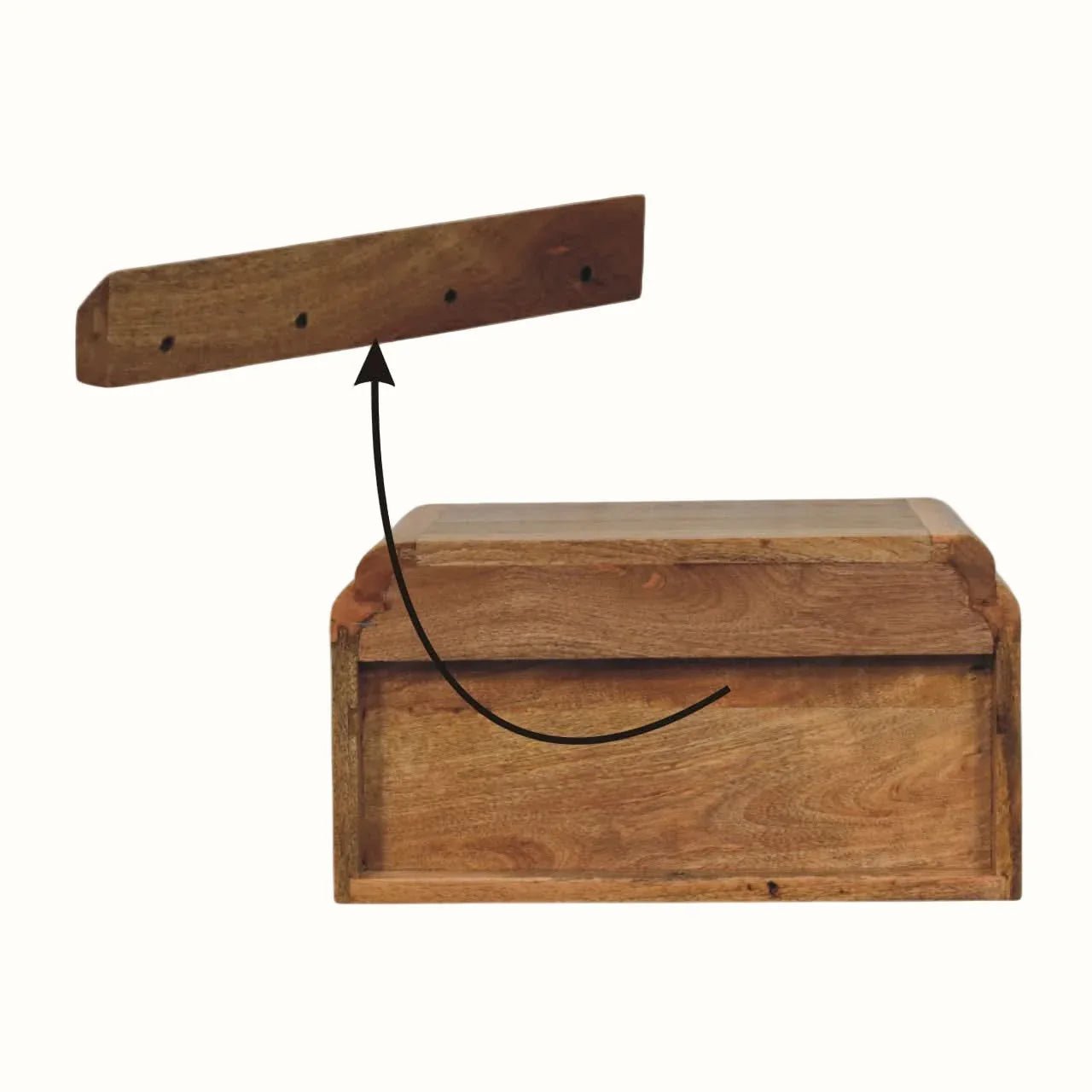 Orel Wall Mounted Bedside Table, Small - Natural Bedside Tables - Bokel Home