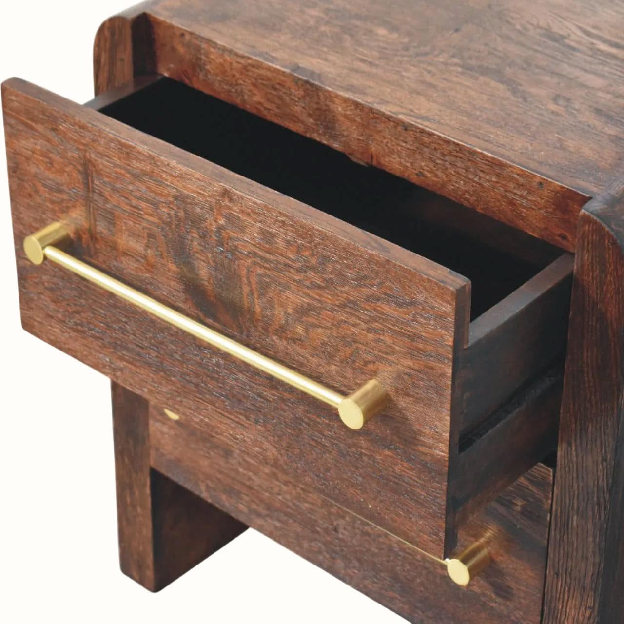 Osa 2 Drawer Bedside Table - Smoked Oak Bedside Tables - Bokel Home