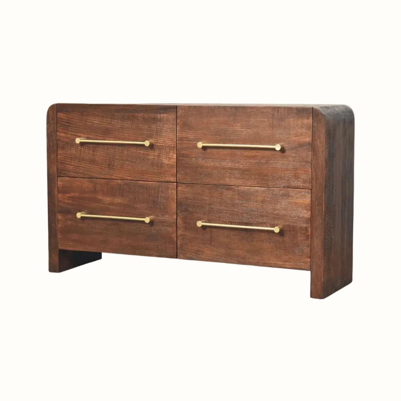 Osa 4 Drawer Chest - Smoked Oak Chest of Drawers - Bokel Home