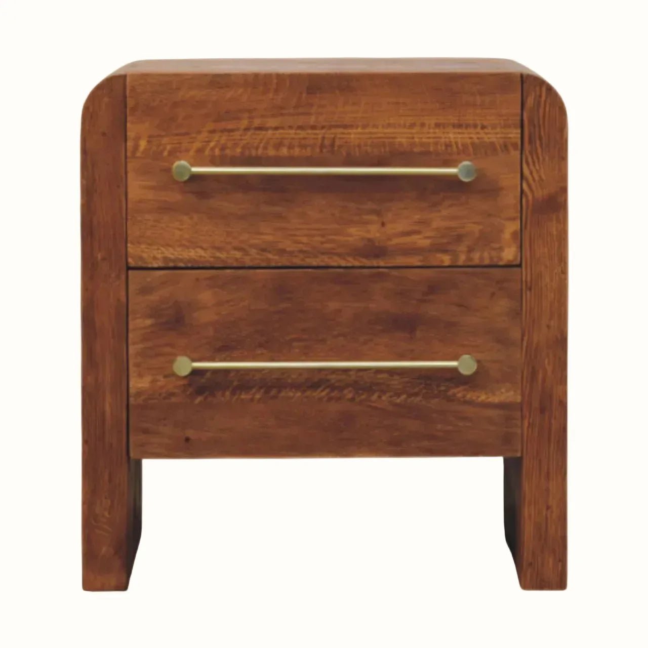 Osa Two Drawer Bedside Table - Tiger Oak Bedside Tables - Bokel Home