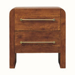 Osa Two Drawer Bedside Table - Tiger Oak Bedside Tables - Bokel Home