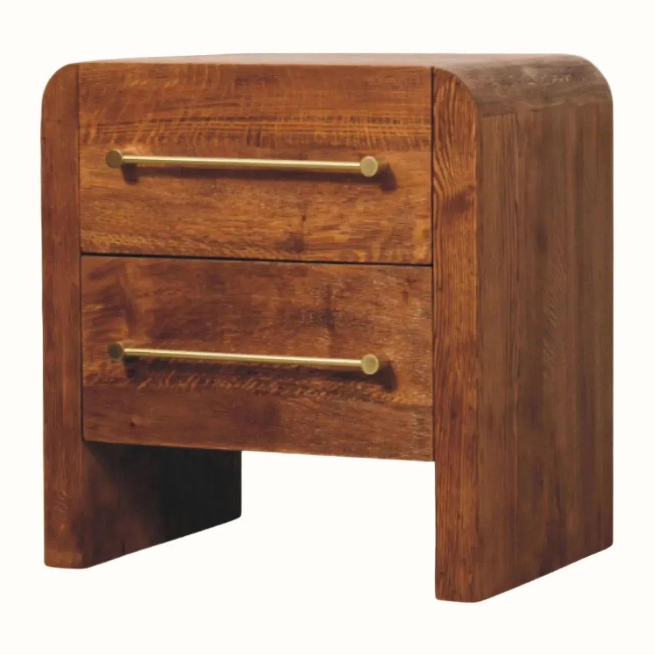 Osa Two Drawer Bedside Table - Tiger Oak Bedside Tables - Bokel Home