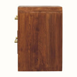 Osa Two Drawer Bedside Table - Tiger Oak Bedside Tables - Bokel Home