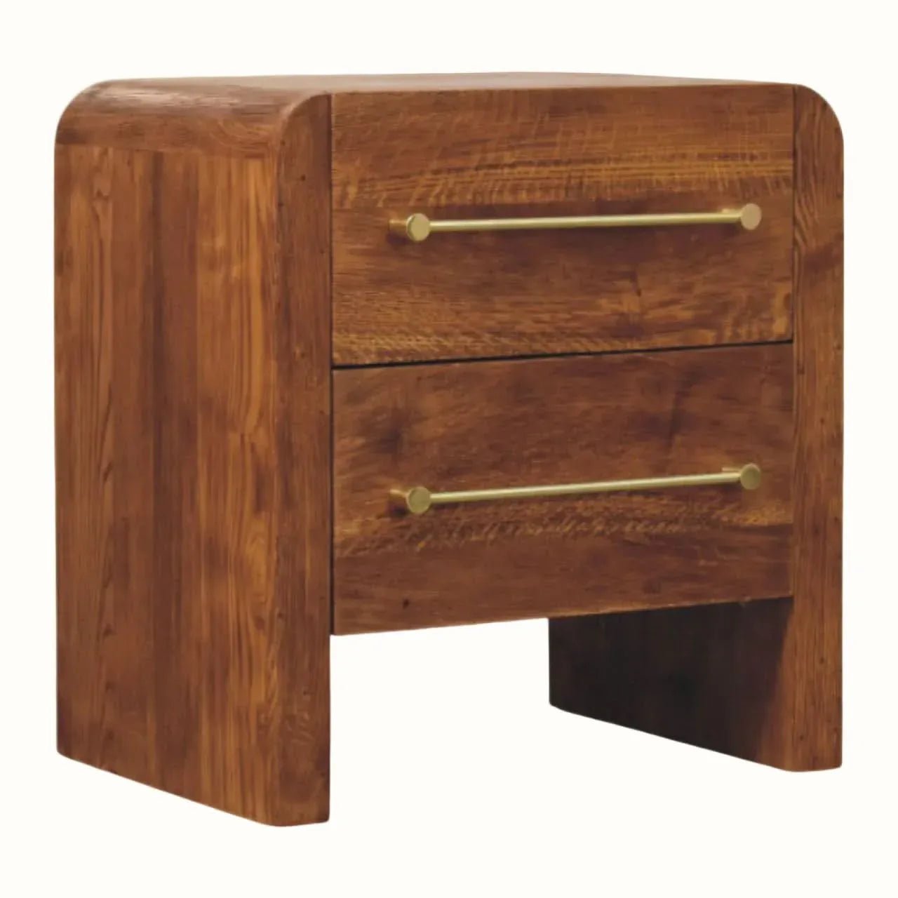 Osa Two Drawer Bedside Table - Tiger Oak Bedside Tables - Bokel Home