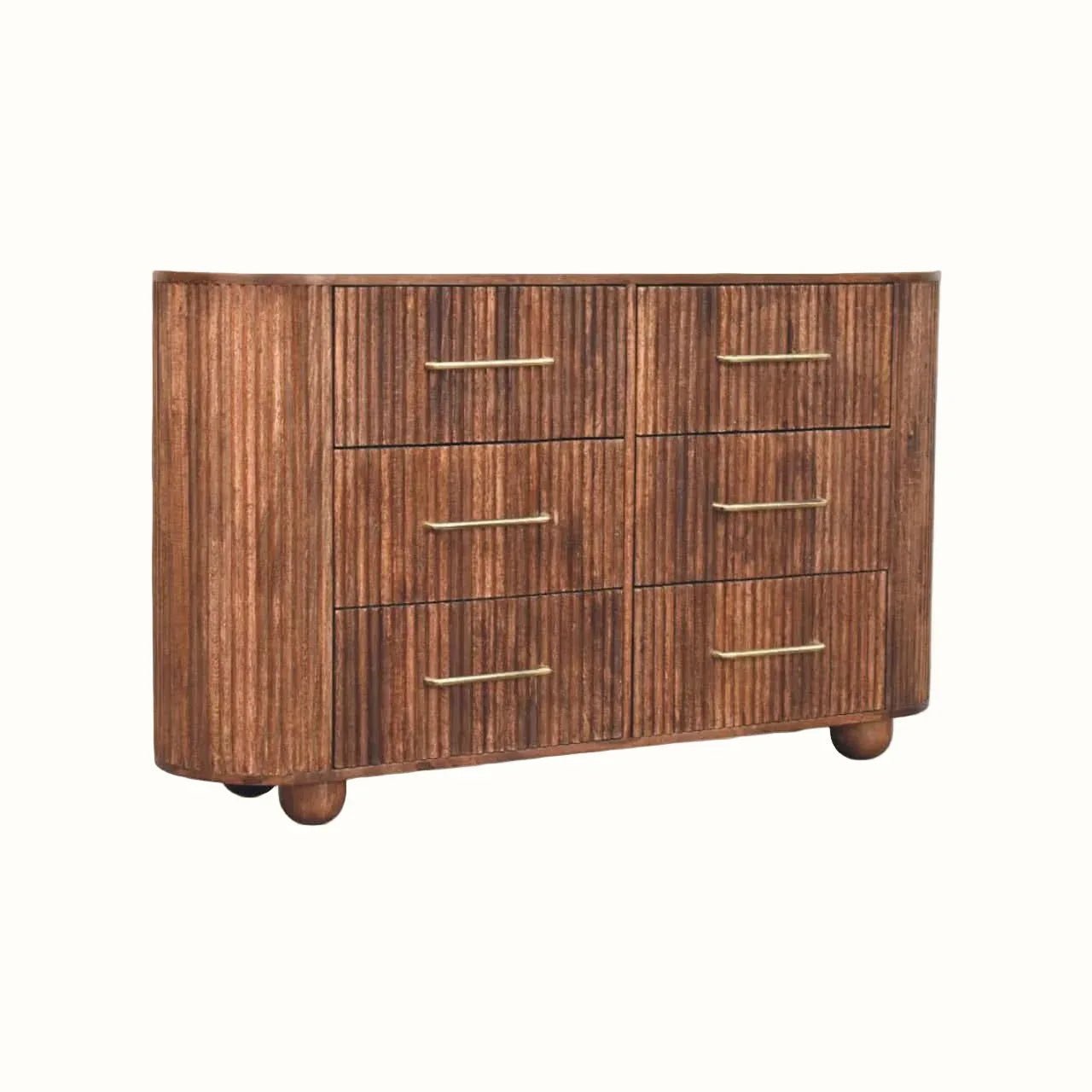 Paxton Chest of Six Drawers, Large - Roasted Almond Chest of Drawers - Bokel Home