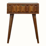 Prism 1 Drawer Bedside Table, Medium - Chestnut Bedside Tables - Bokel Home