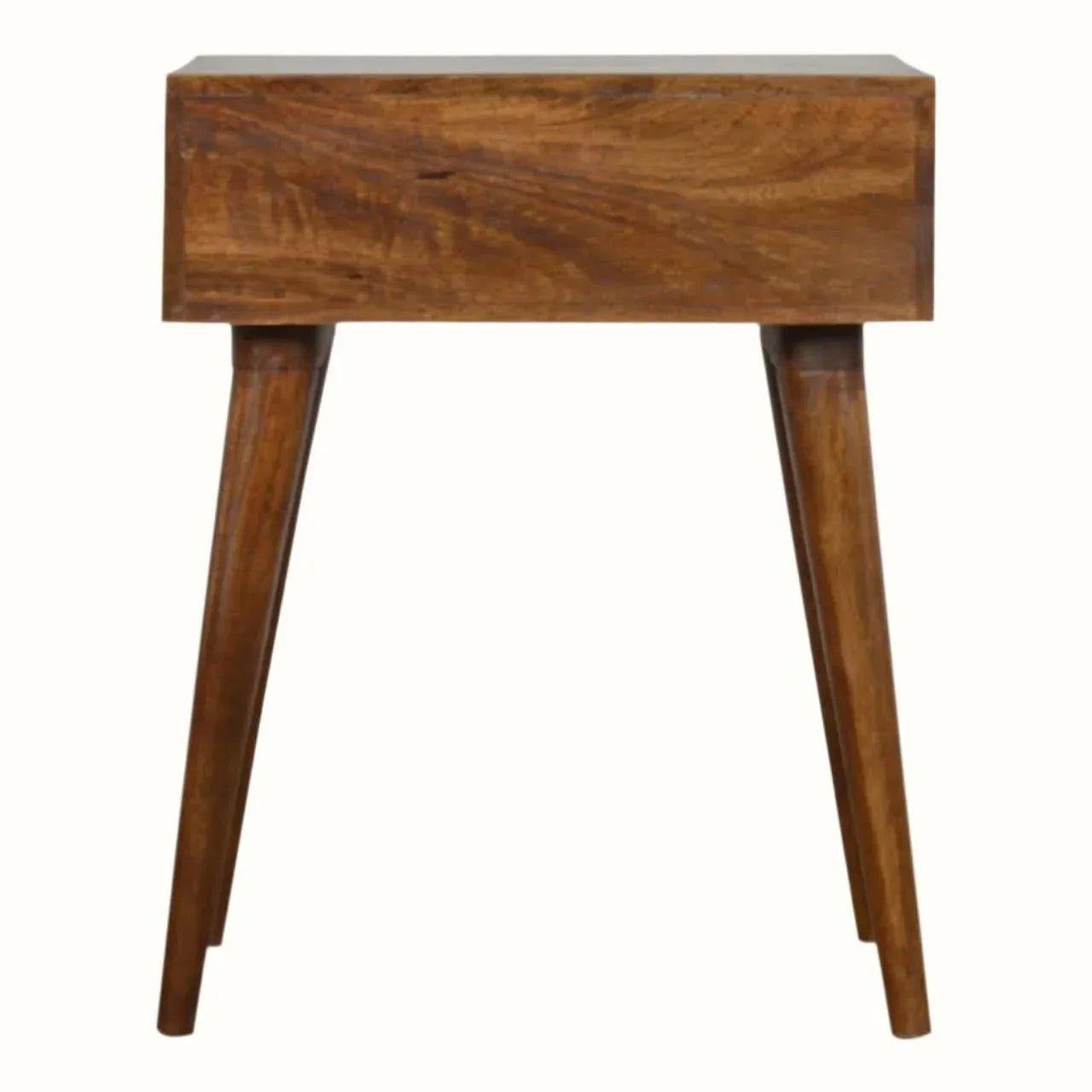 Prism 1 Drawer Bedside Table, Medium - Chestnut Bedside Tables - Bokel Home