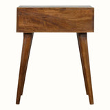 Prism 1 Drawer Bedside Table, Medium - Chestnut Bedside Tables - Bokel Home