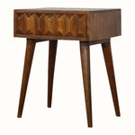 Prism 1 Drawer Bedside Table, Medium - Chestnut Bedside Tables - Bokel Home