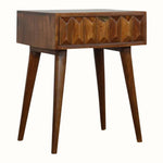Prism 1 Drawer Bedside Table, Medium - Chestnut Bedside Tables - Bokel Home