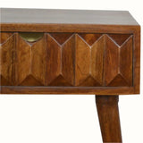 Prism 1 Drawer Bedside Table, Medium - Chestnut Bedside Tables - Bokel Home