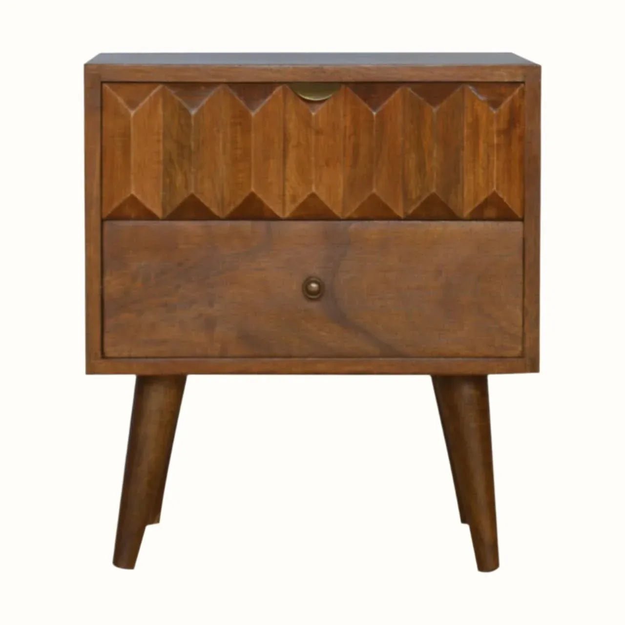Prism 2 Drawer Bedside Table - Chestnut Bedside Tables - Bokel Home