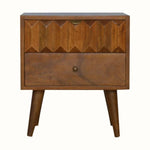 Prism 2 Drawer Bedside Table, Medium - Chestnut Bedside Tables - Bokel Home