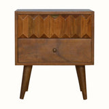 Prism 2 Drawer Bedside Table, Medium - Chestnut Bedside Tables - Bokel Home