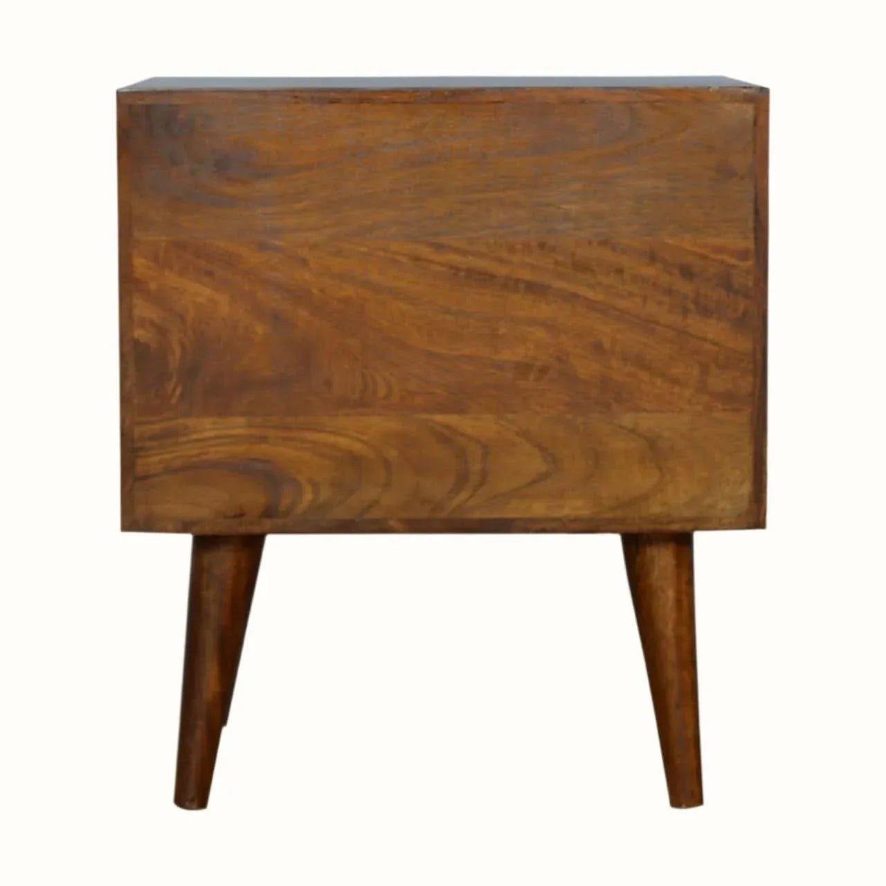 Prism 2 Drawer Bedside Table, Medium - Chestnut Bedside Tables - Bokel Home