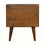 Prism 2 Drawer Bedside Table, Medium - Chestnut Bedside Tables - Bokel Home