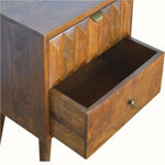 Prism 2 Drawer Bedside Table, Medium - Chestnut Bedside Tables - Bokel Home
