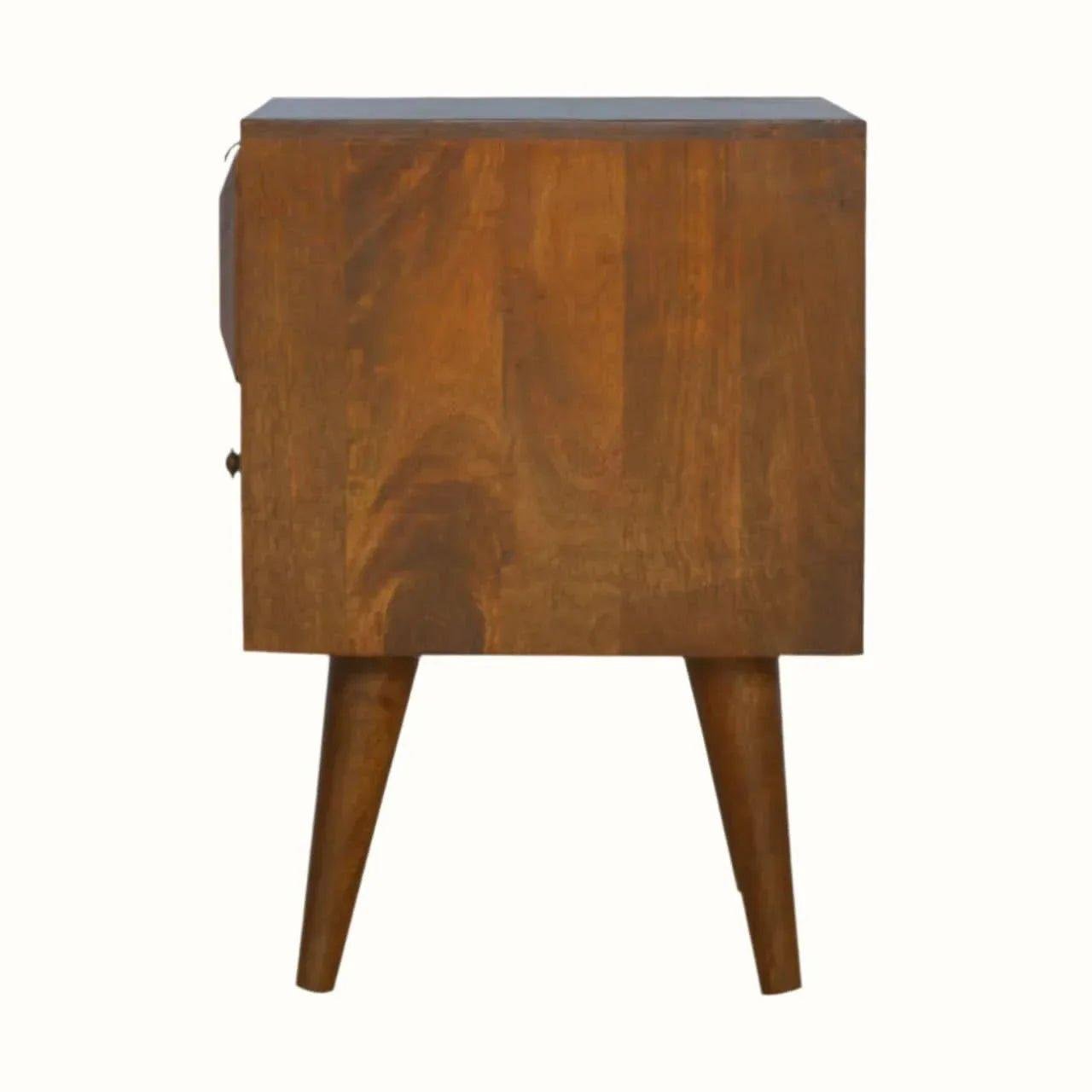 Prism 2 Drawer Bedside Table, Medium - Chestnut Bedside Tables - Bokel Home