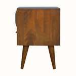 Prism 2 Drawer Bedside Table, Medium - Chestnut Bedside Tables - Bokel Home