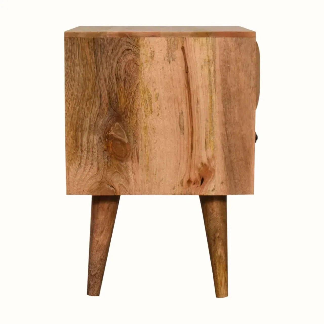 Prism 2 Drawer Bedside Table, Medium - Natural Bedside Tables - Bokel Home