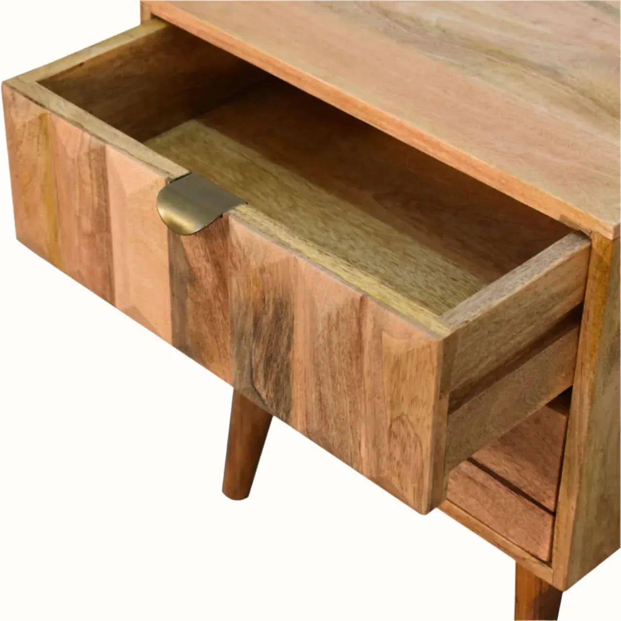 Prism 2 Drawer Bedside Table, Medium - Natural Bedside Tables - Bokel Home