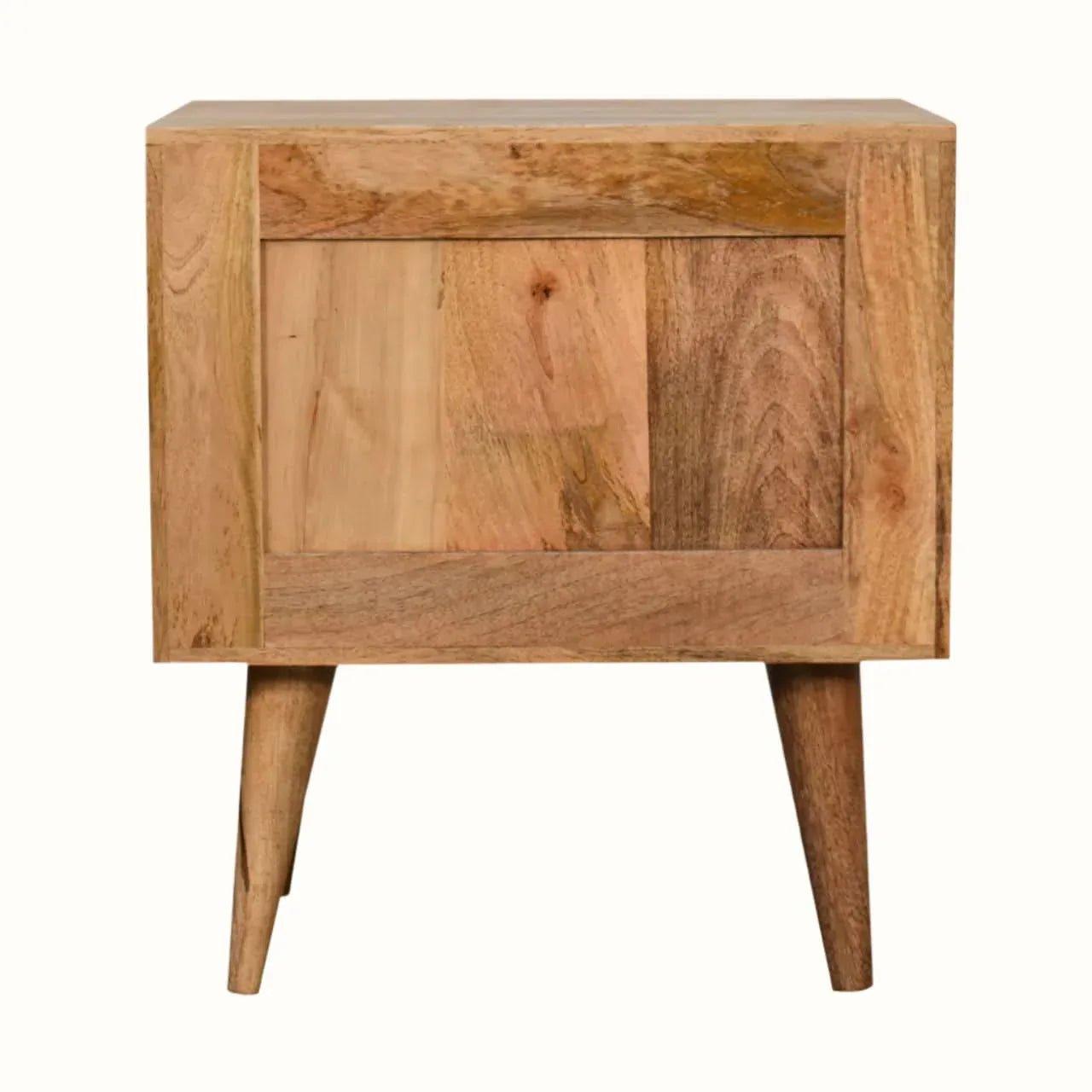 Prism 2 Drawer Bedside Table, Medium - Natural Bedside Tables - Bokel Home
