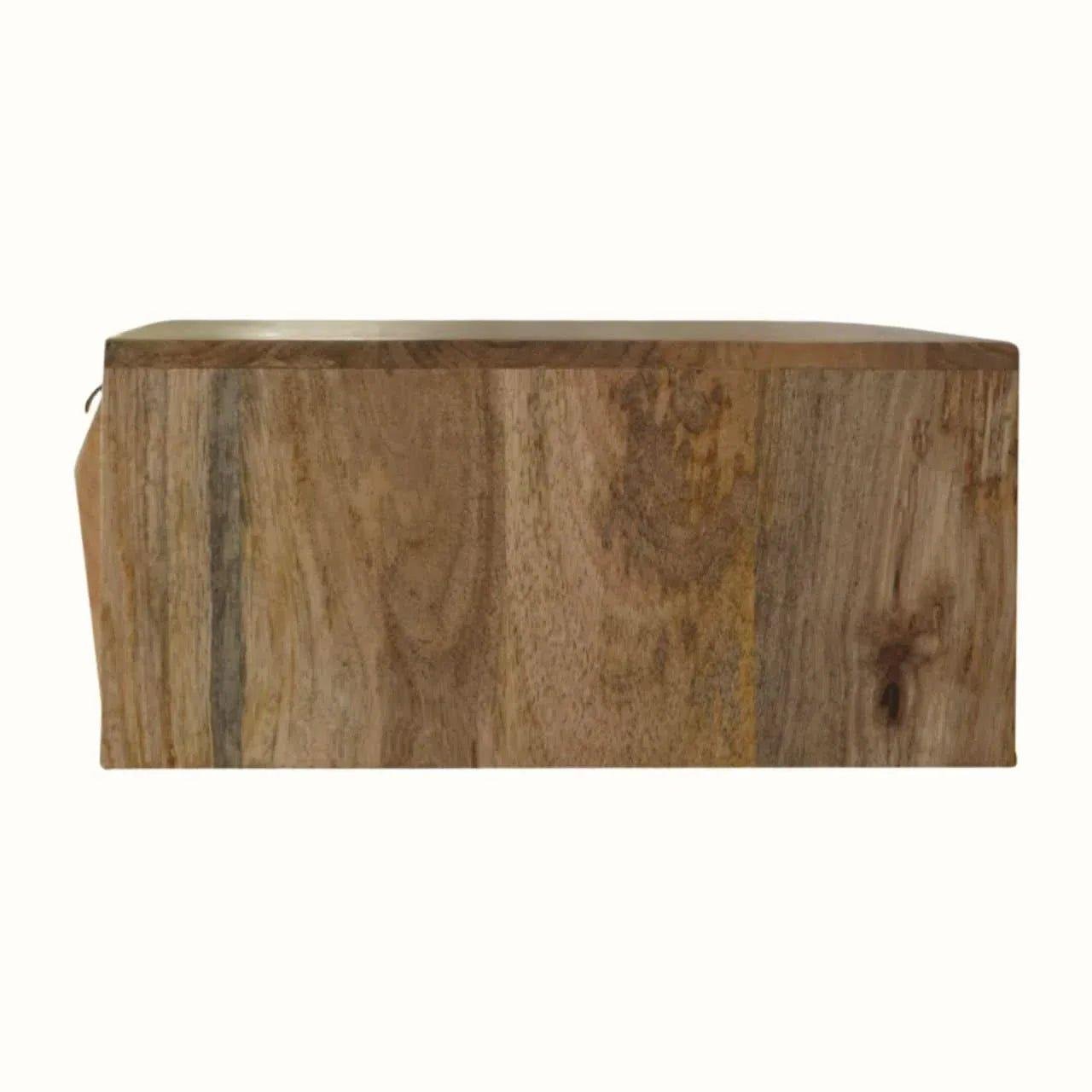 Prism Wall Mounted Bedside Table with 1 Drawer, Small- Natural Bedside Tables - Bokel Home