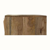 Prism Wall Mounted Bedside Table with 1 Drawer, Small- Natural Bedside Tables - Bokel Home