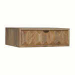 Prism Wall Mounted Bedside Table with 1 Drawer, Small- Natural Bedside Tables - Bokel Home