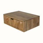 Prism Wall Mounted Bedside Table with 1 Drawer, Small- Natural Bedside Tables - Bokel Home