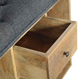 Oliver Shoe Storage Bench, Medium - Black Tweed/Natural