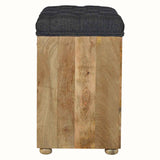 Oliver Shoe Storage Bench, Medium - Black Tweed/Natural