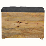 Oliver Shoe Storage Bench, Medium - Black Tweed/Natural