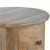 Holt 3 Drawer Drum Side Table, Medium - Natural