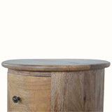 Holt 3 Drawer Drum Side Table, Medium - Natural
