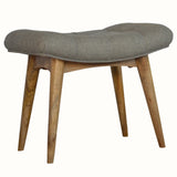 Bethell Curved Stool, Medium - Grey Tweed/Natural